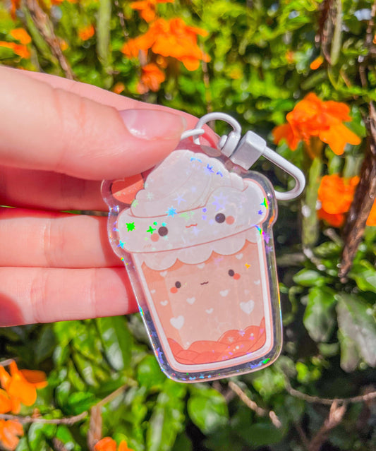 Drink Keychain l Epoxy Keychain l Holographic Keychain l Boba Gift l Bubble Tea Keychain l Boba Lover Gift l Boba Keychain l Liquid Keychain - SimpleCreationzCo