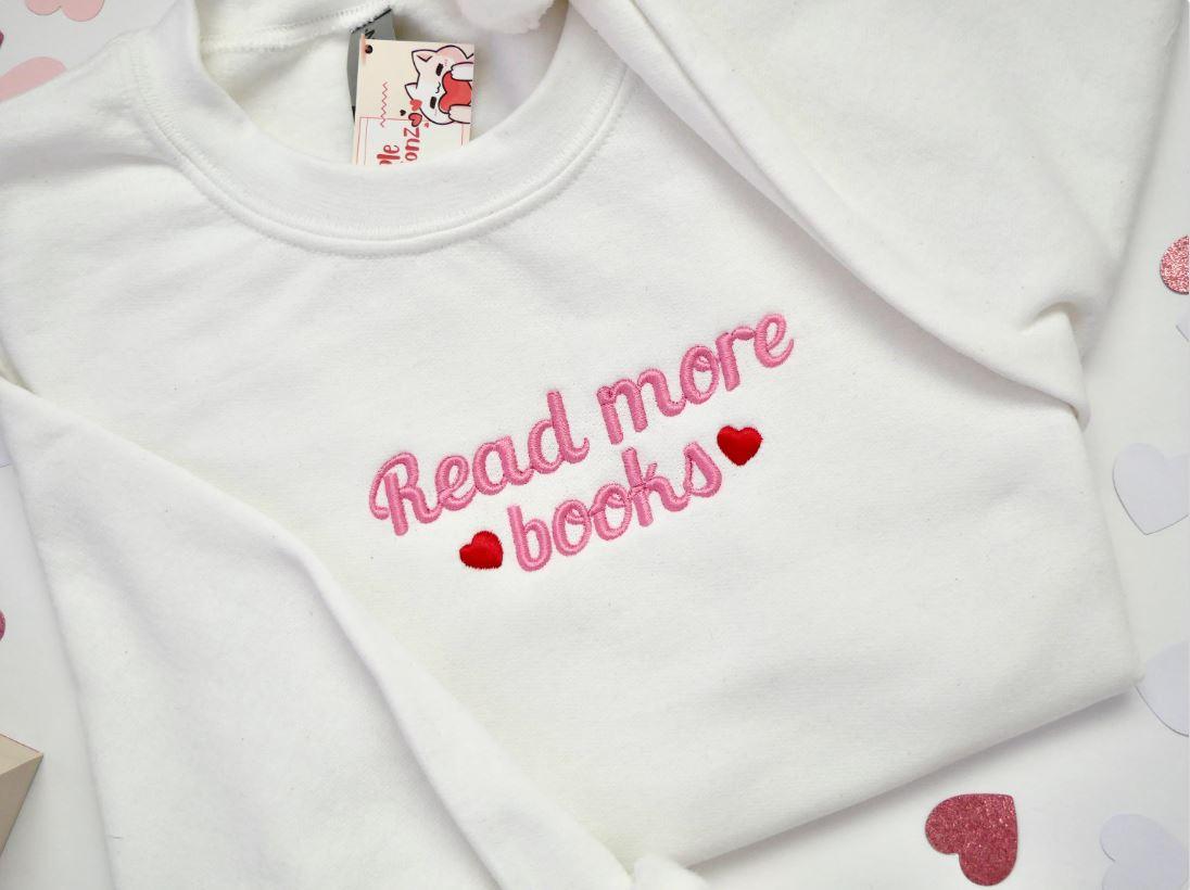 Book Sweater l Pretty Girls Read l Embroidered Book Sweatshirt l Book Lover Crewneck l Bookworm Sweatshirt l Nerd Sweatshirt l Bookish Babe - SimpleCreationzCo