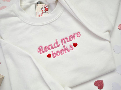 Book Sweater l Pretty Girls Read l Embroidered Book Sweatshirt l Book Lover Crewneck l Bookworm Sweatshirt l Nerd Sweatshirt l Bookish Babe - SimpleCreationzCo