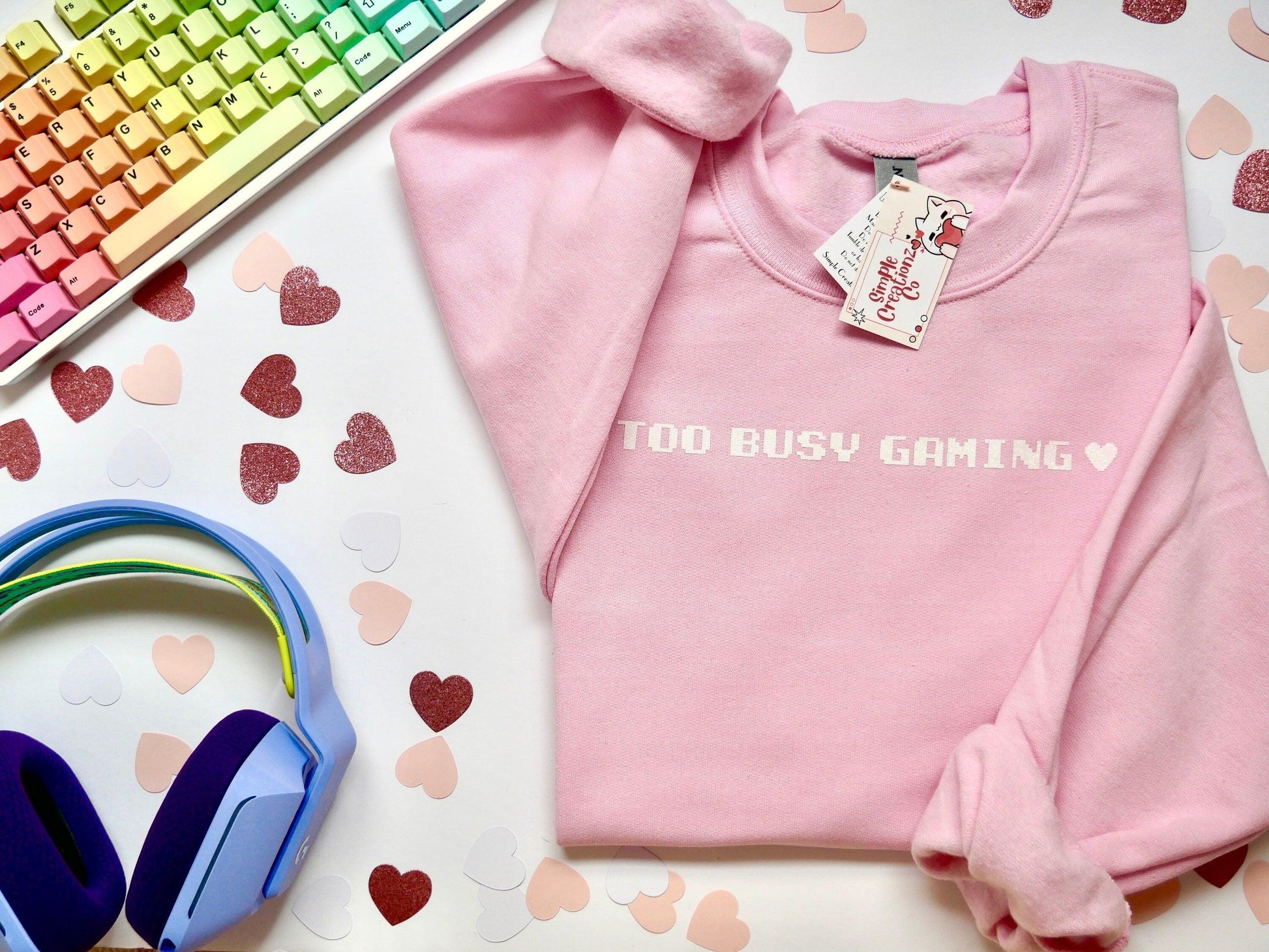 Gamer Sweatshirt l Pink Sweatshirt l Gifts for Gamers l Kawaii Sweater l Gamer Girl Sweater l Cozy Gamer l Kawaii Clothing | E-girl Clothing - SimpleCreationzCo