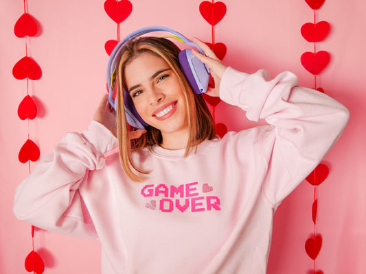 Gamer Crewneck l Gamer Girl Sweatshirt l Gifts for Gamers l Cozy Gamer l Kawaii Sweater l Pink Crewneck l Kawaii Clothing | E-girl Clothing - SimpleCreationzCo